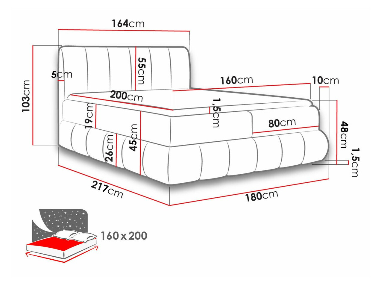 Kontinentālā gulta Baltimore 152 (Kronos 26)