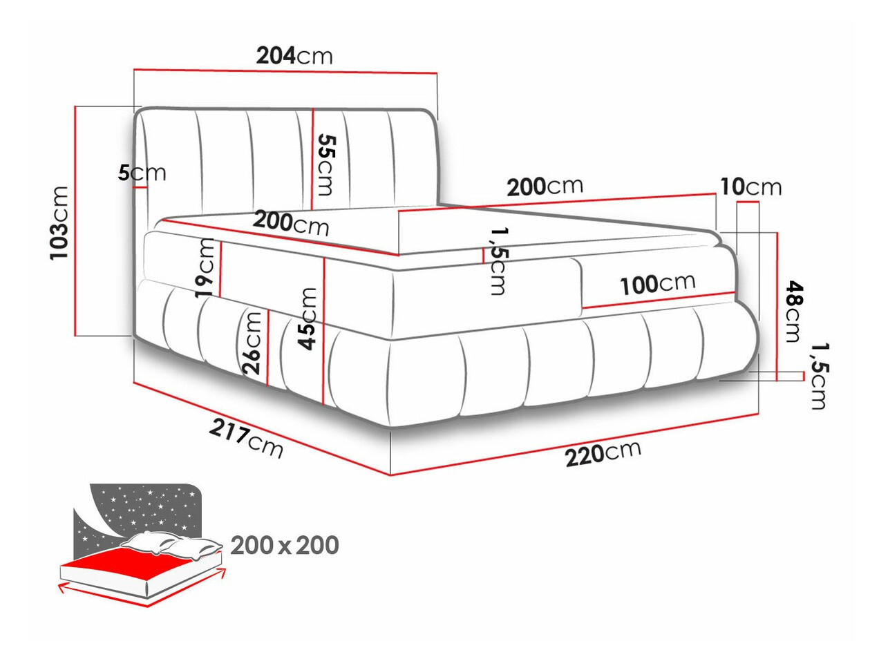 Kontinentālā gulta Baltimore 152 (Kronos 26)