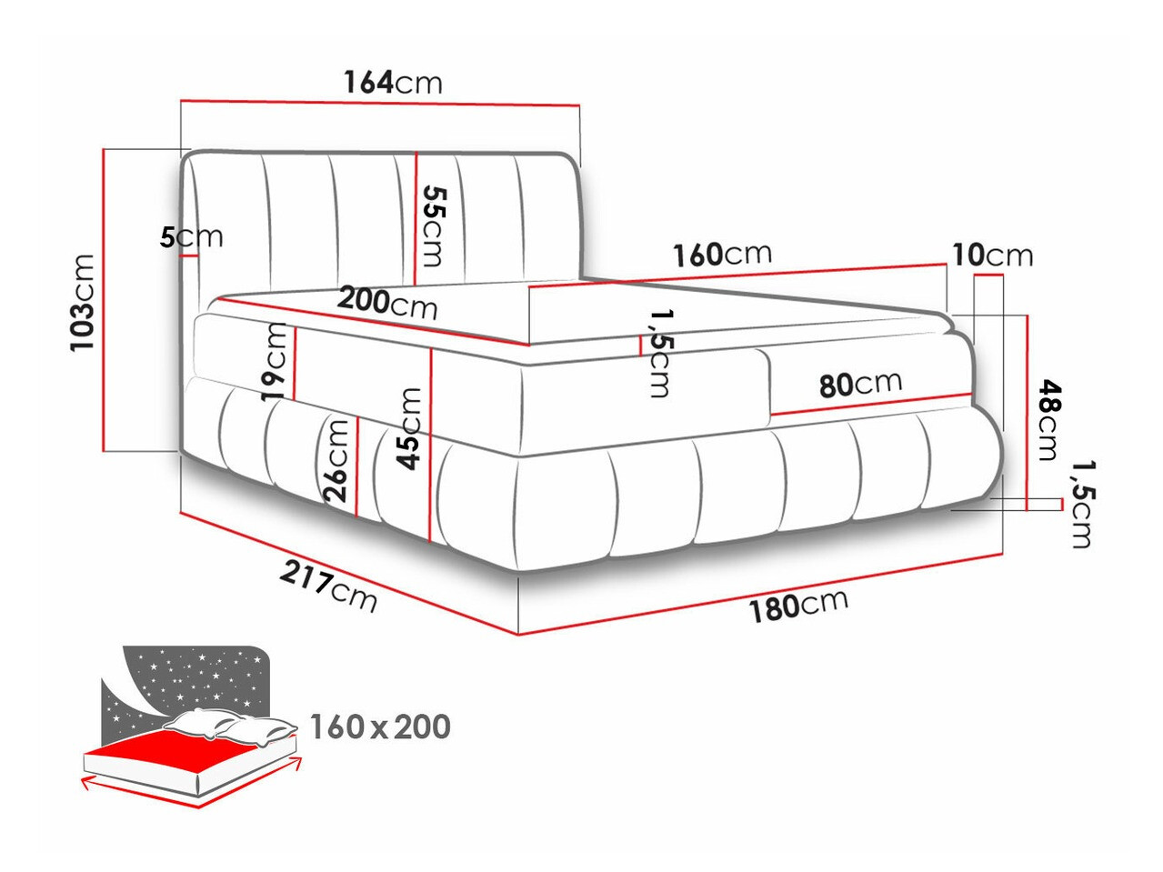 Континентальная кровать Baltimore 152 (Kronos 19)