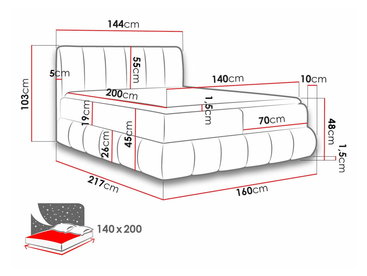 Континентальная кровать Baltimore 152 (Kronos 22)