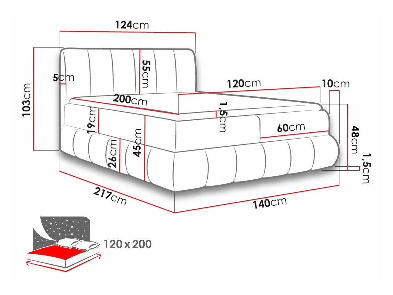 Континентальная кровать Baltimore 152 (Kronos 26)