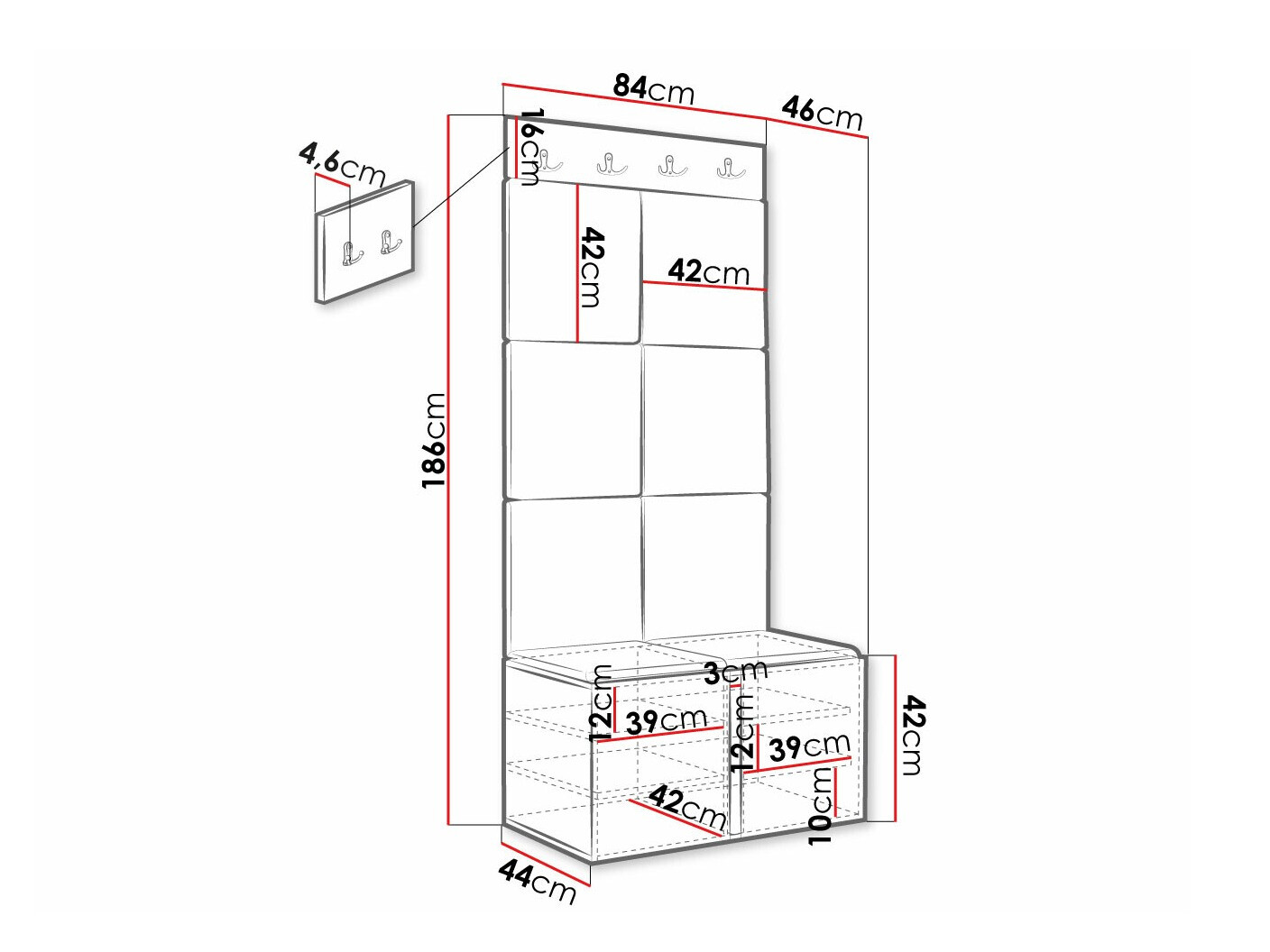 Priekšnama komplekts Hartford 375 (Balts)