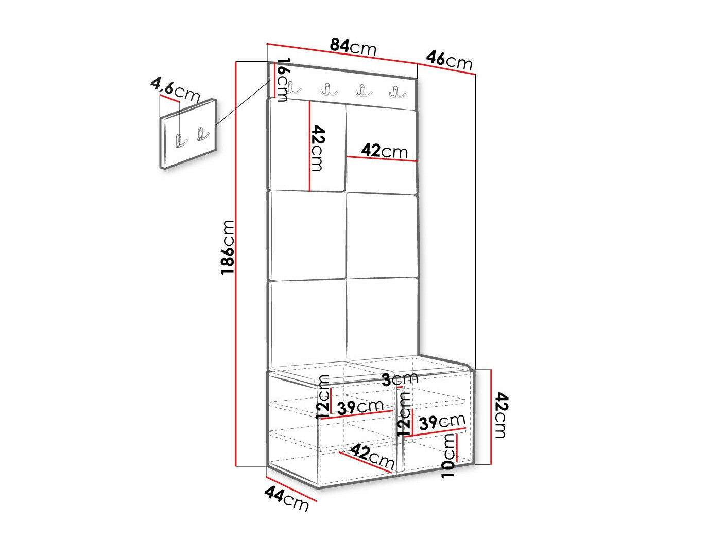 Priekšnama komplekts Hartford 375 (Melns)