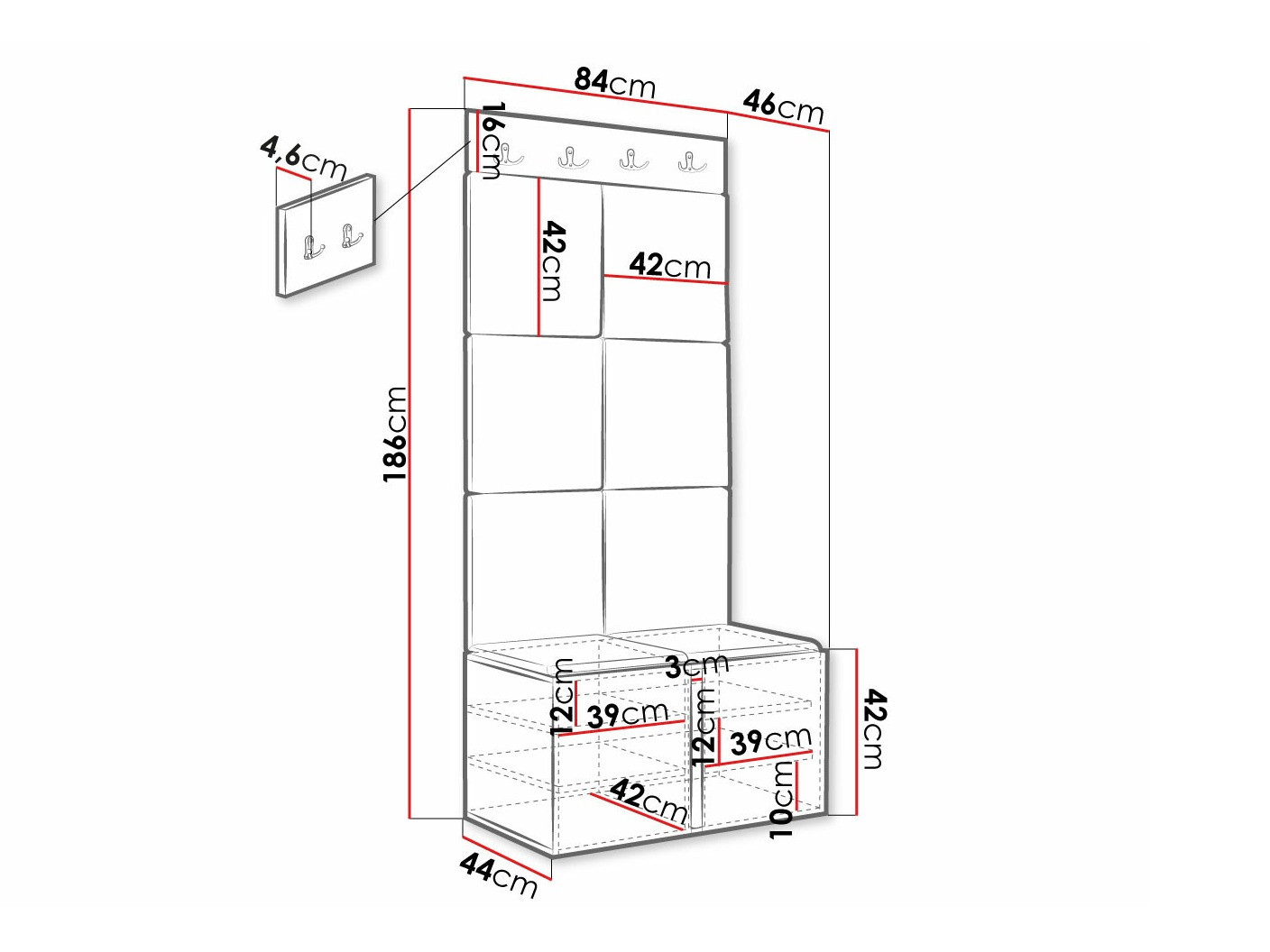 Priekšnama komplekts Hartford 375 (Melns)