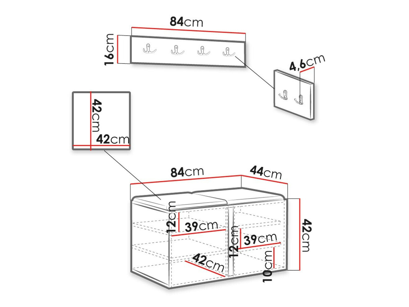 Priekšnama komplekts Hartford 376 (Balts)