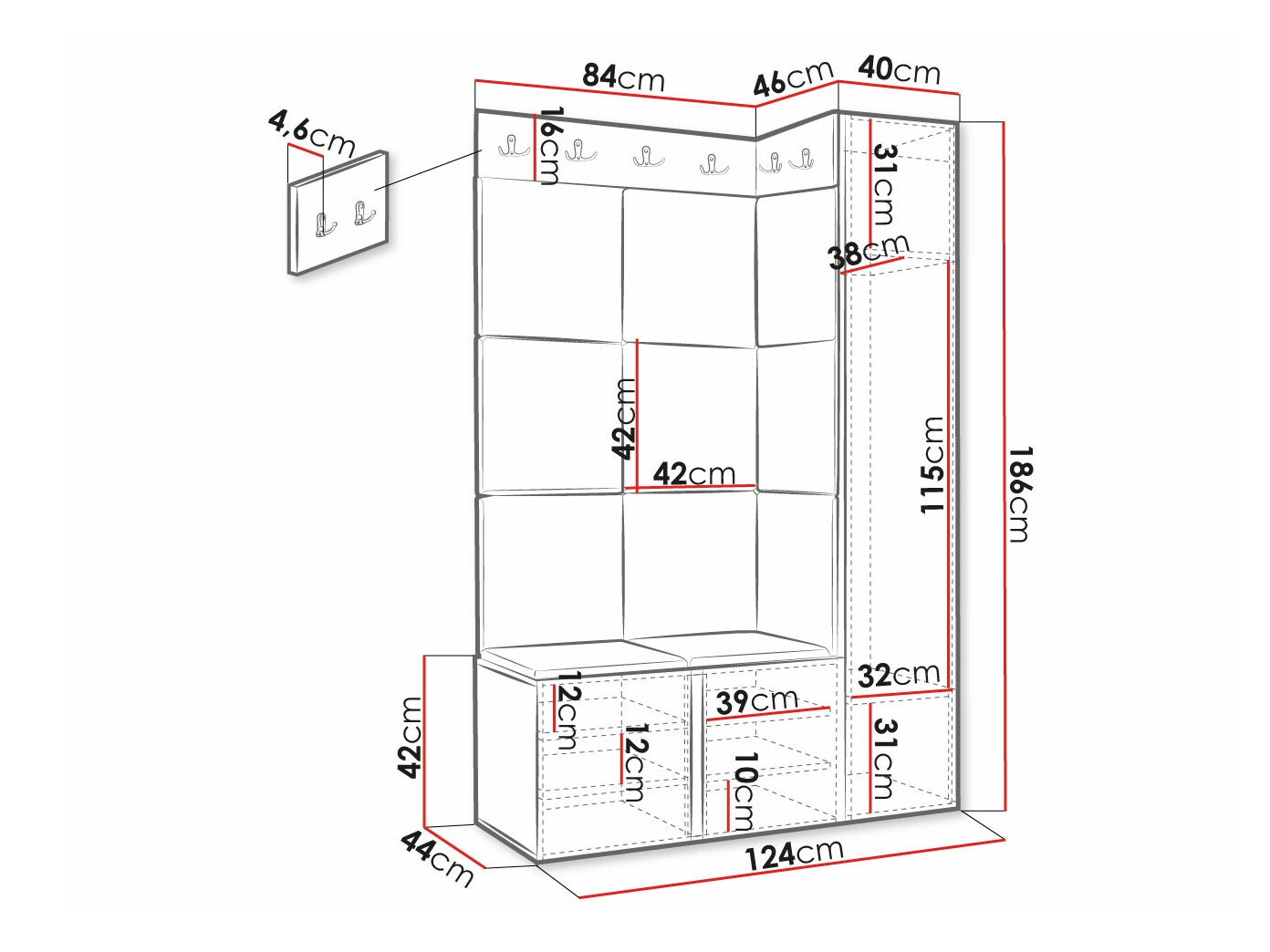 Priekšnama komplekts Hartford 377 (Balts)