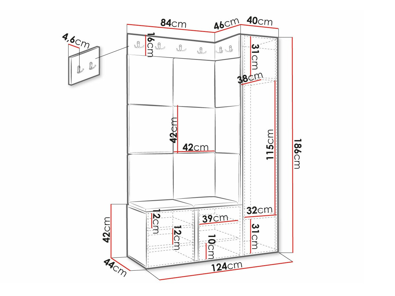 Priekšnama komplekts Hartford 377 (Balts)