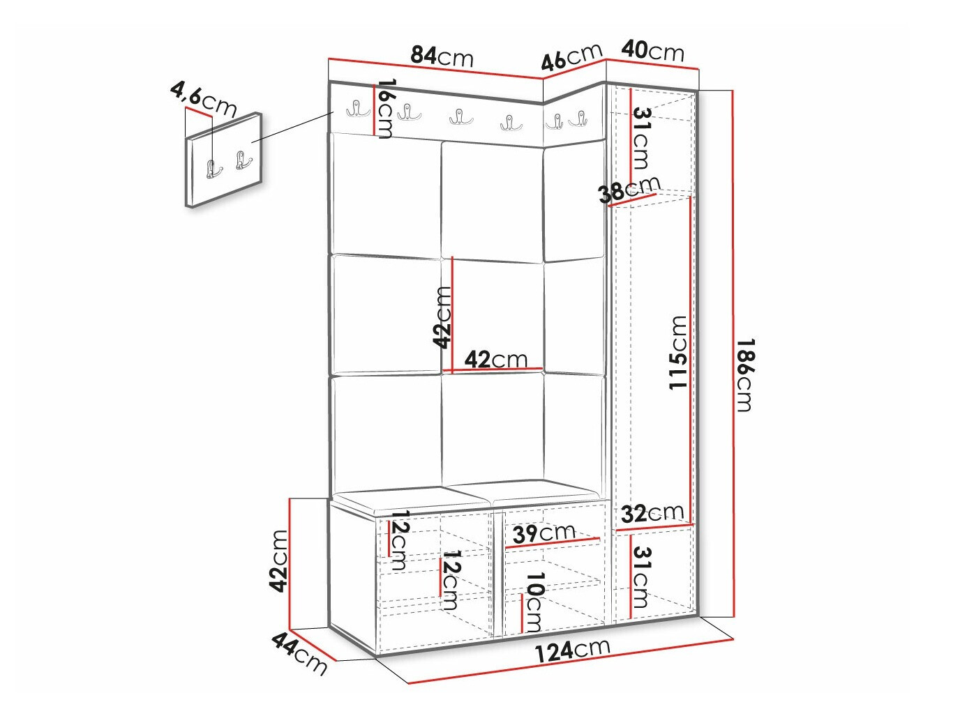 Priekšnama komplekts Hartford 377 (Melns)