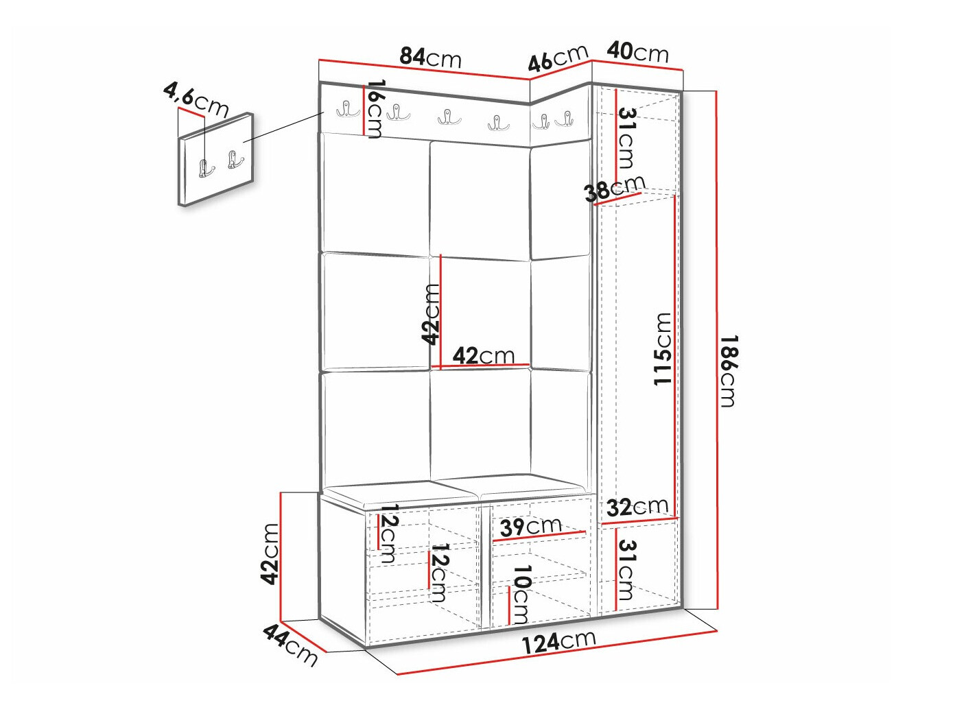 Priekšnama komplekts Hartford 377 (Melns)