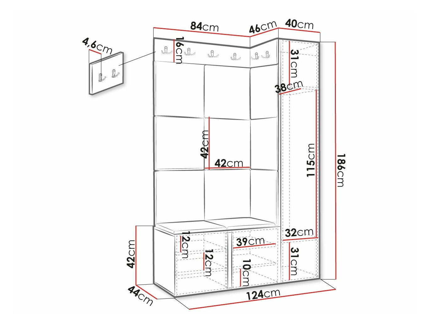 Priekšnama komplekts Hartford 377 (Melns)