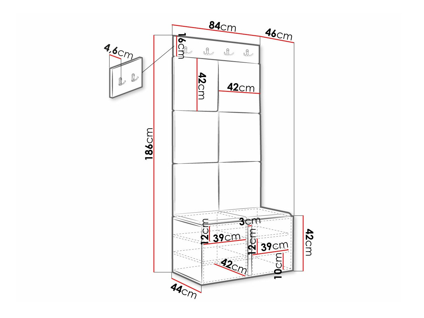 Прихожая Hartford 375 (Белый)