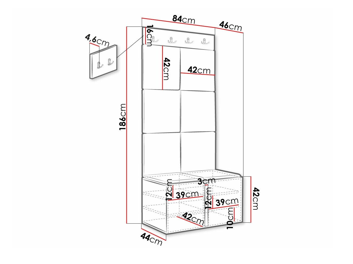 Прихожая Hartford 375 (Белый)