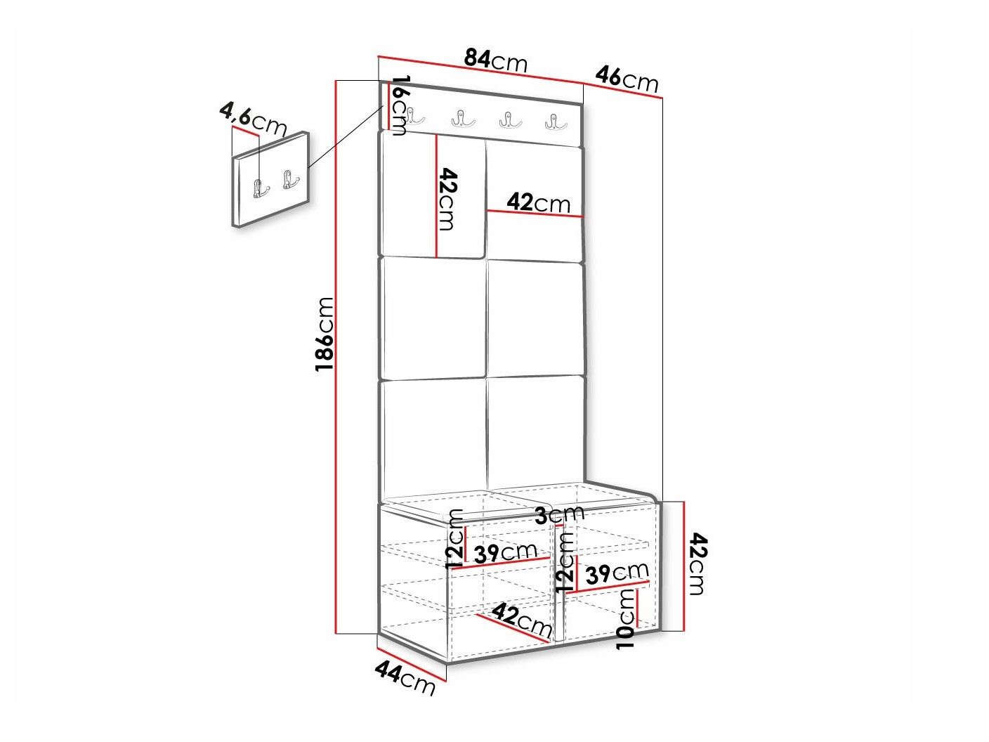 Прихожая Hartford 375 (Белый)