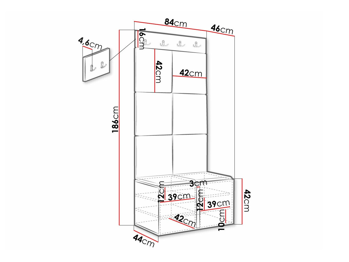 Прихожая Hartford 375 (Чёрный)