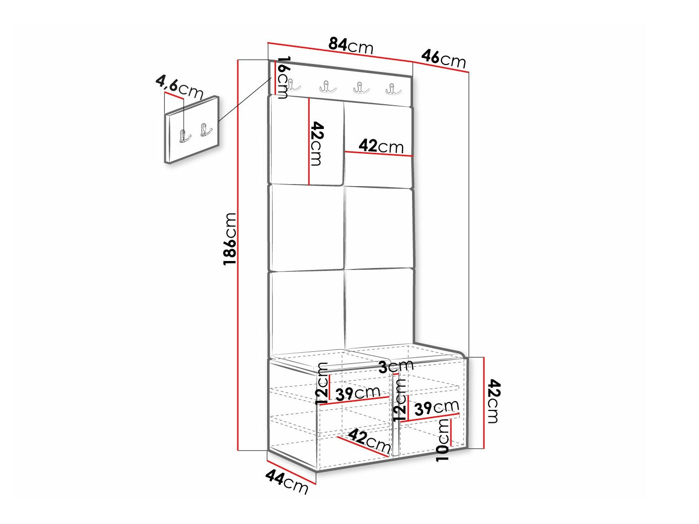 Прихожая Hartford 375 (Чёрный)