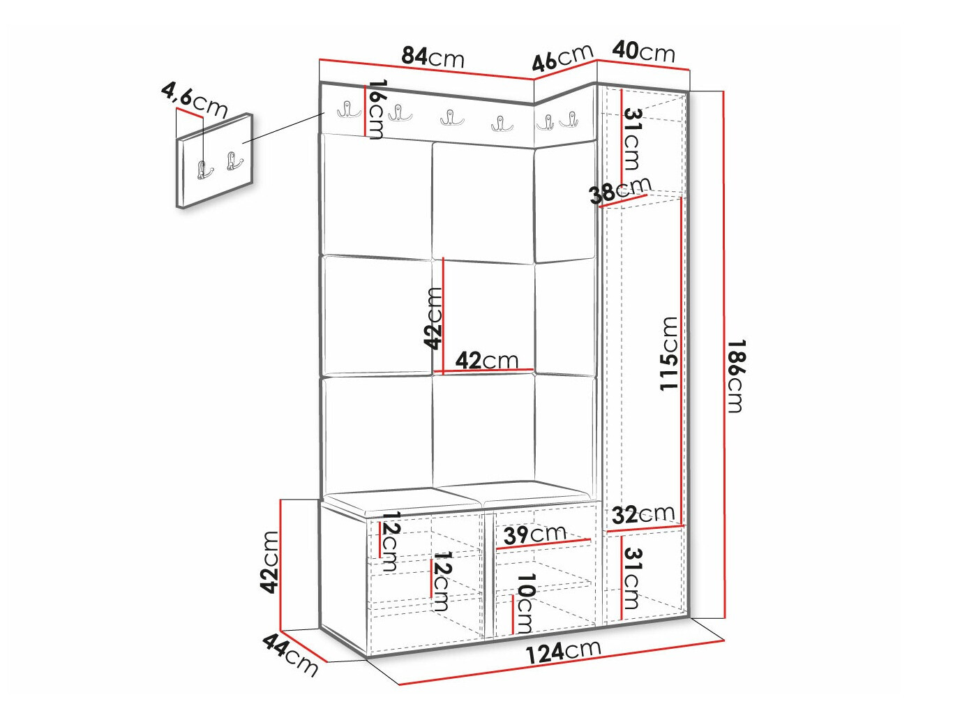 Прихожая Hartford 377 (Белый)