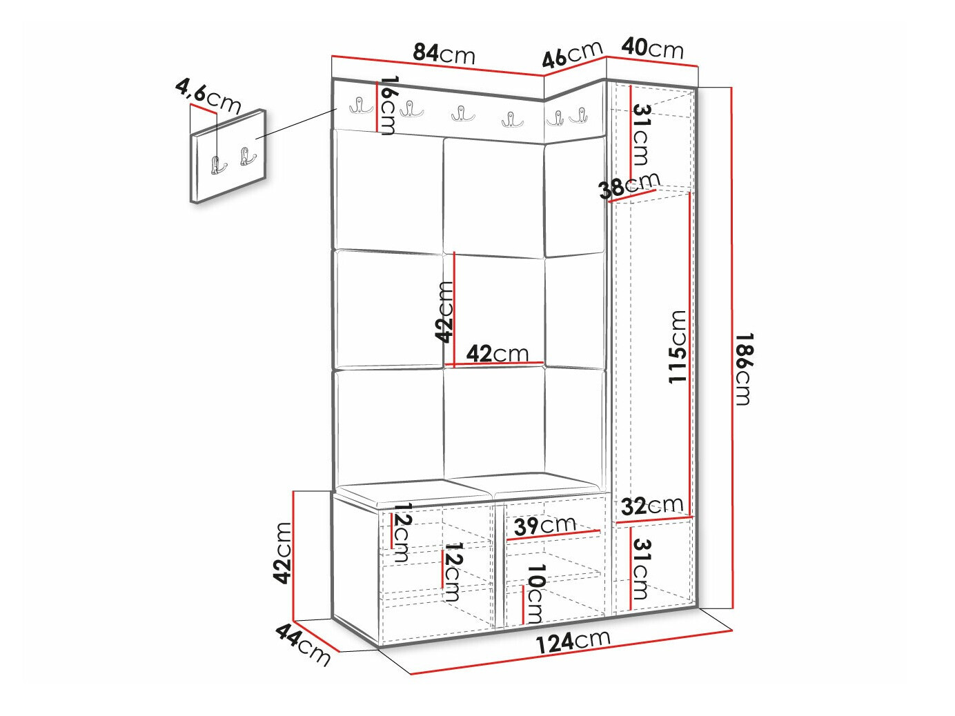 Прихожая Hartford 377 (Чёрный)