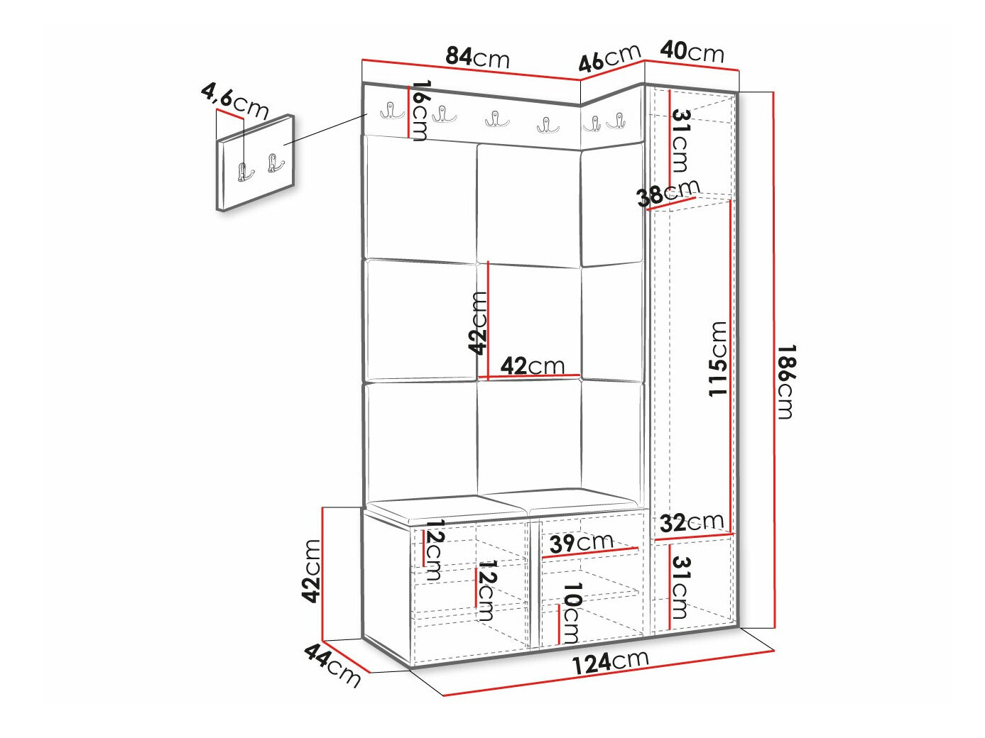 Прихожая Hartford 377 (Чёрный)