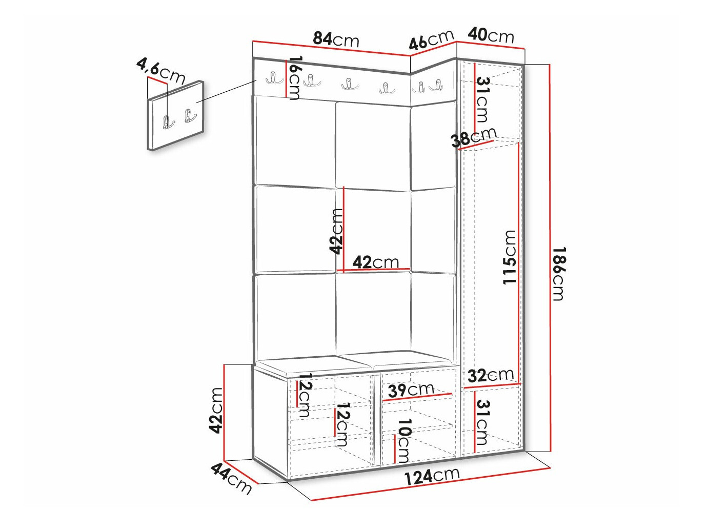 Прихожая Hartford 377 (Чёрный)