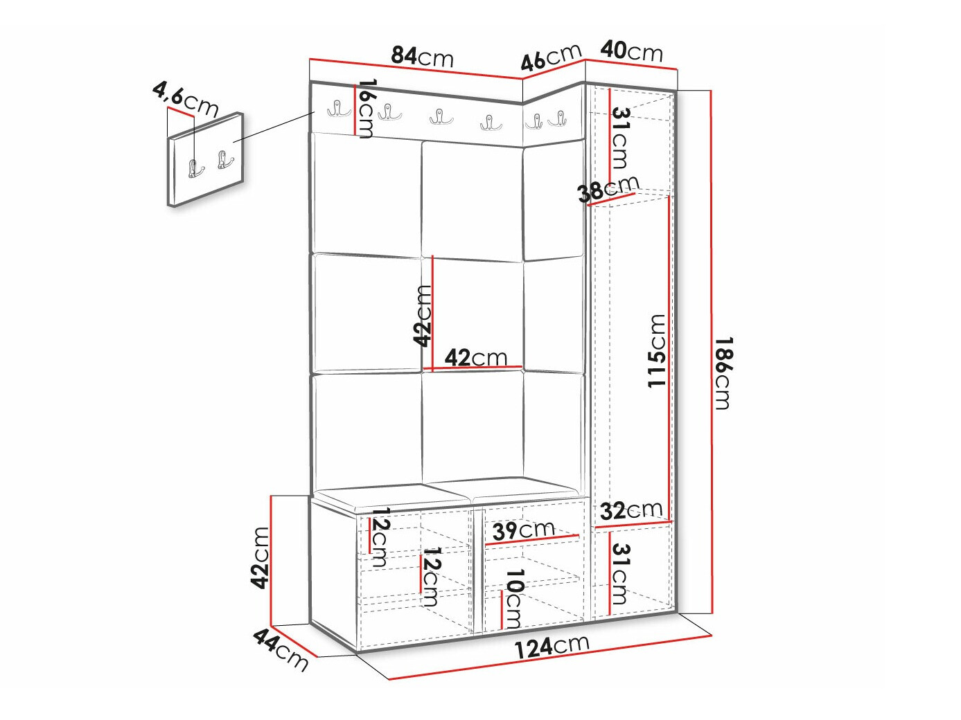 Прихожая Hartford 377 (Чёрный)
