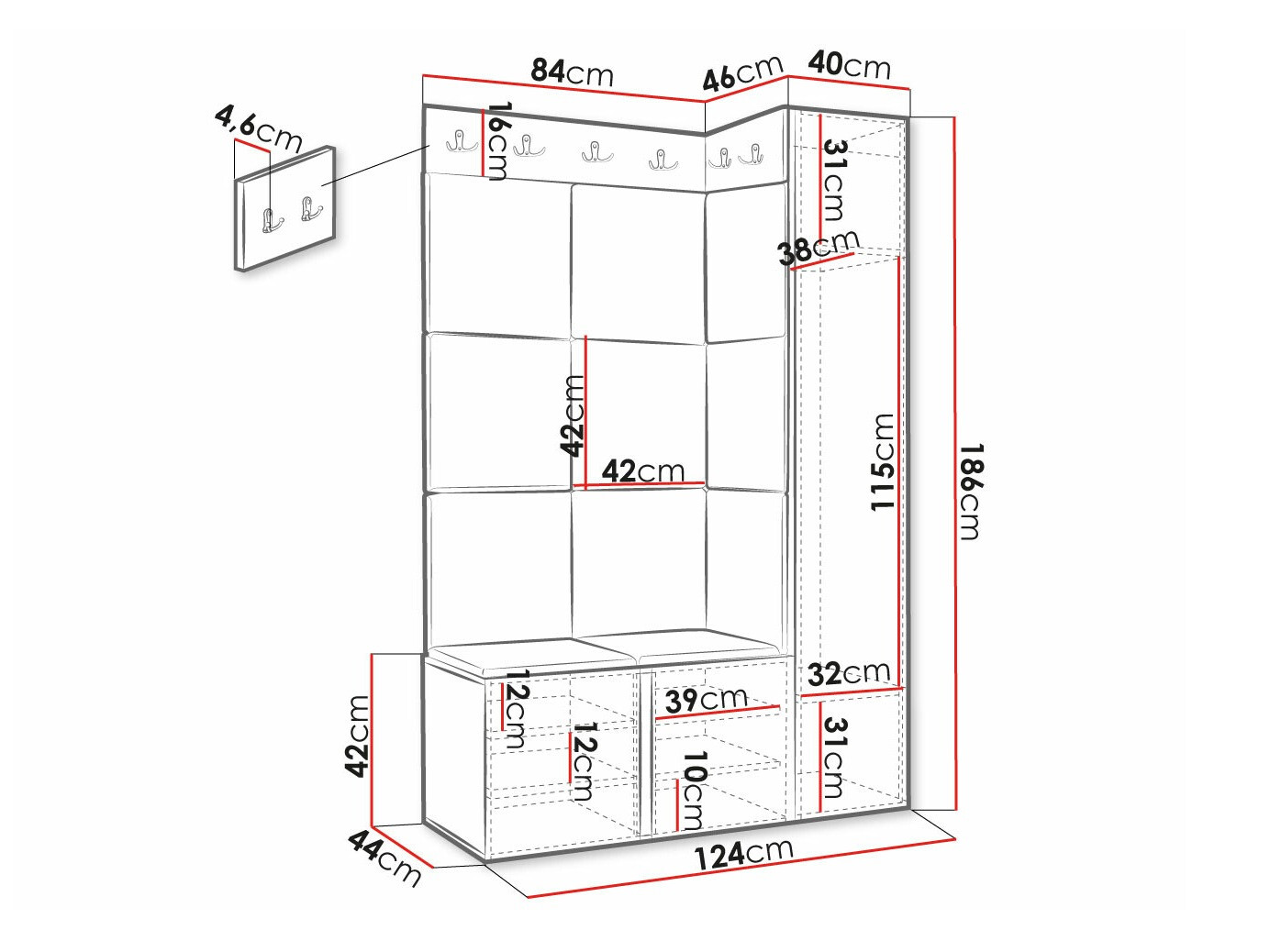 Priekšnama komplekts Hartford 377 (Balts)