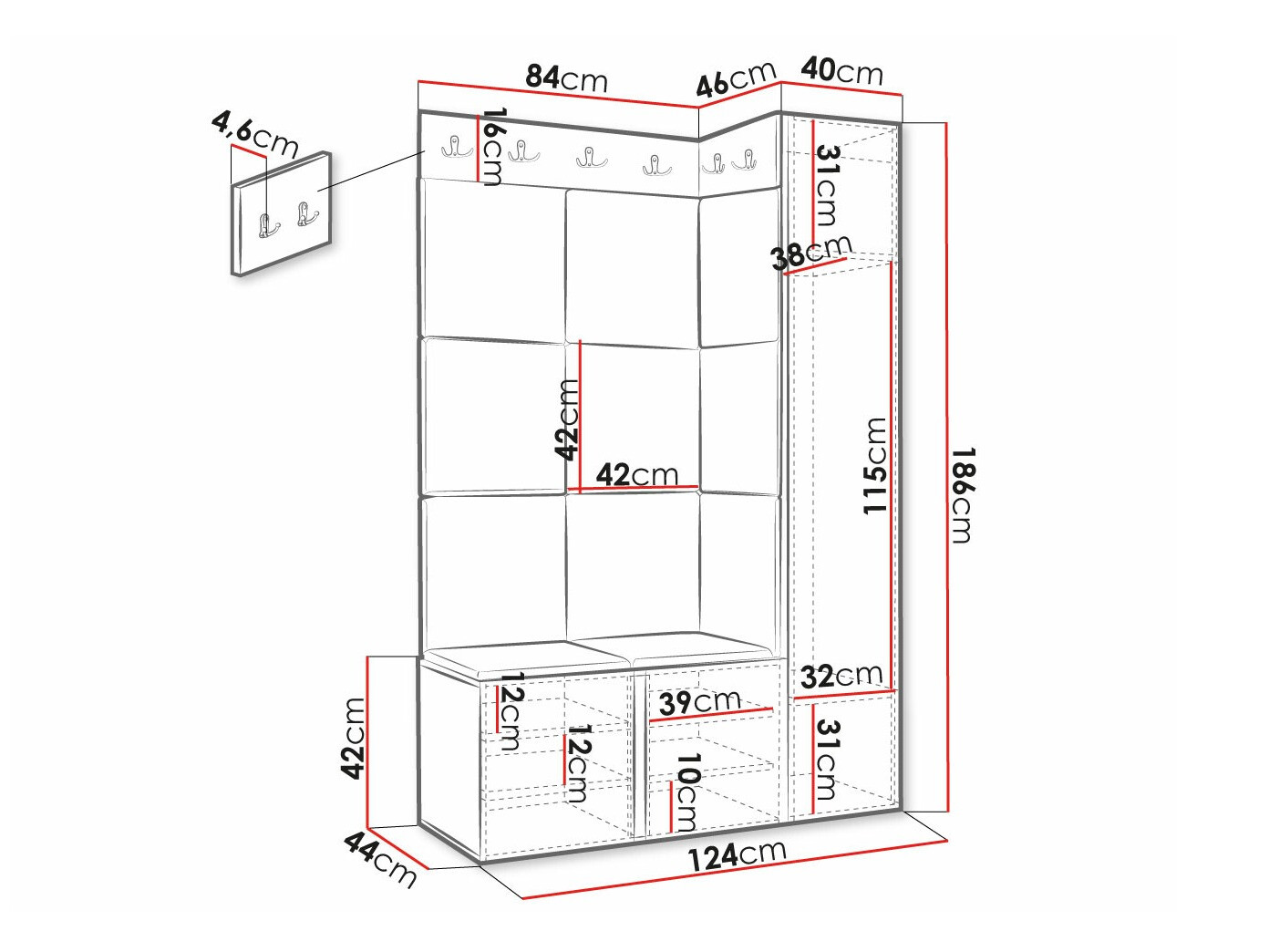 Priekšnama komplekts Hartford 377 (Balts)