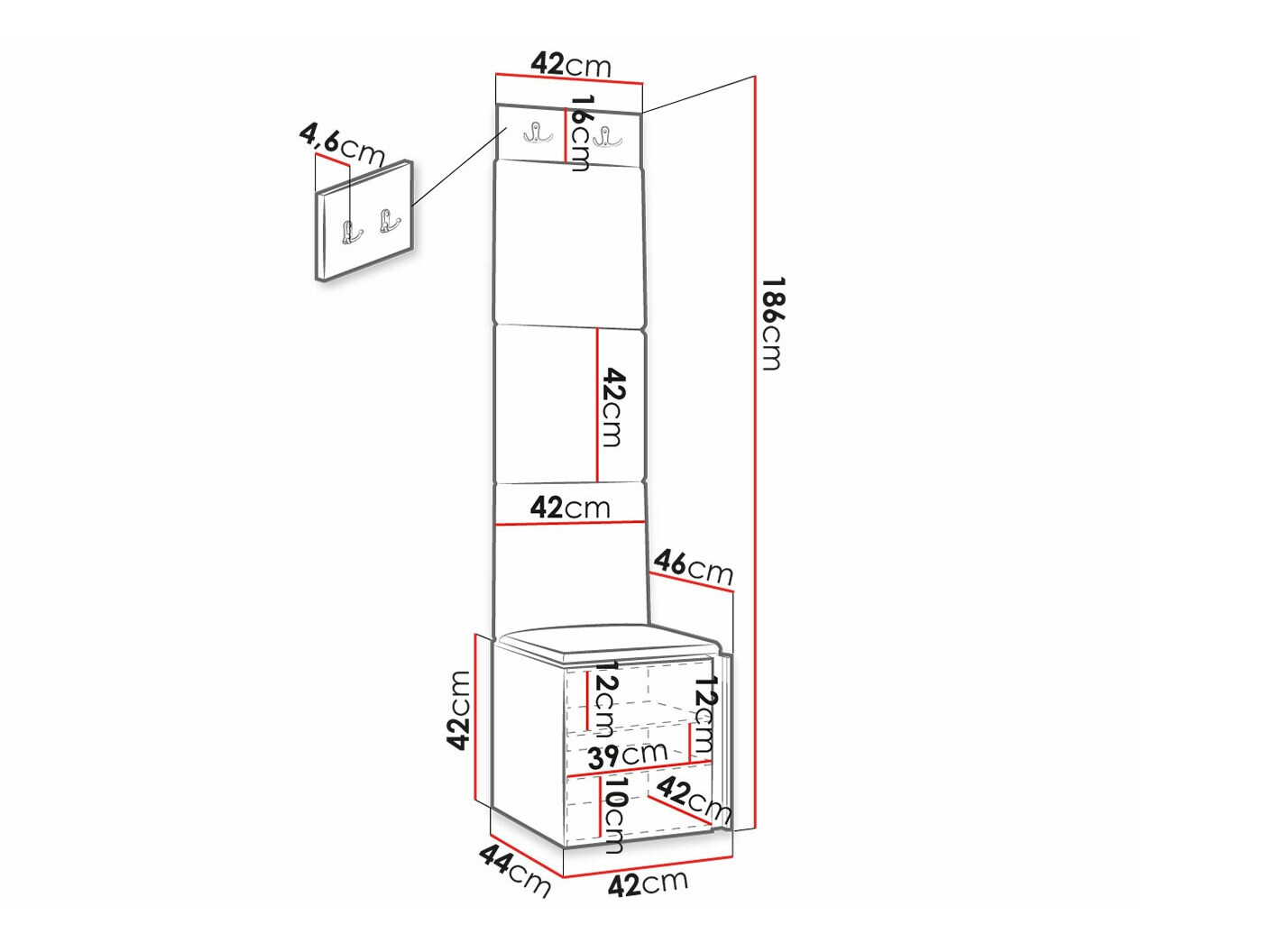 Priekšnama komplekts Hartford 378 (Balts)