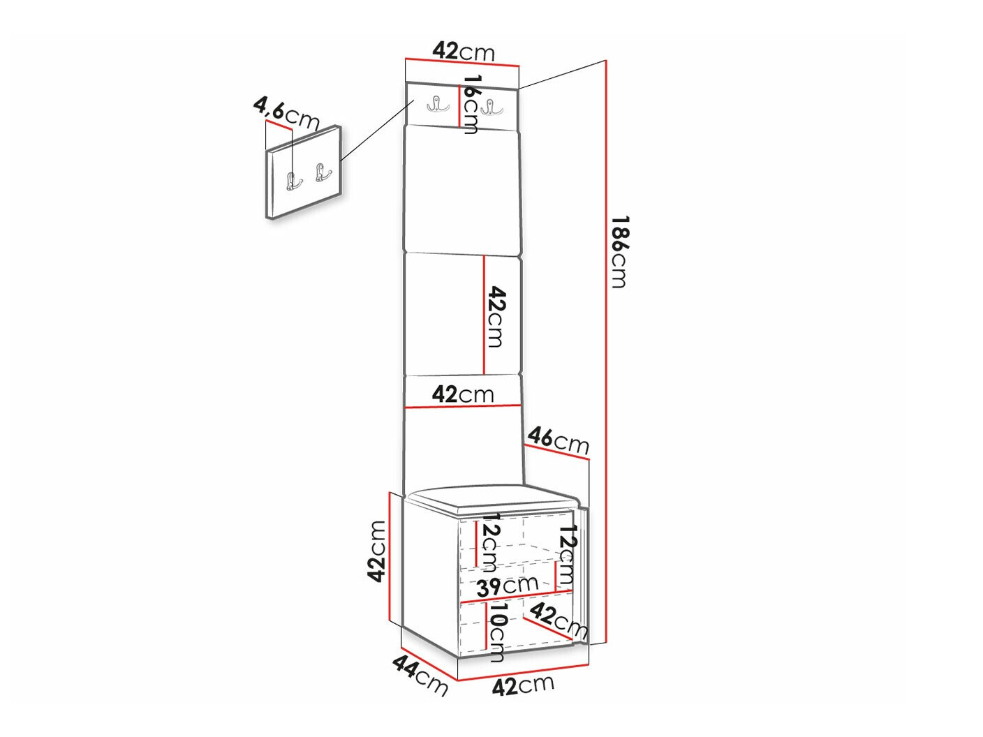 Priekšnama komplekts Hartford 378 (Melns)