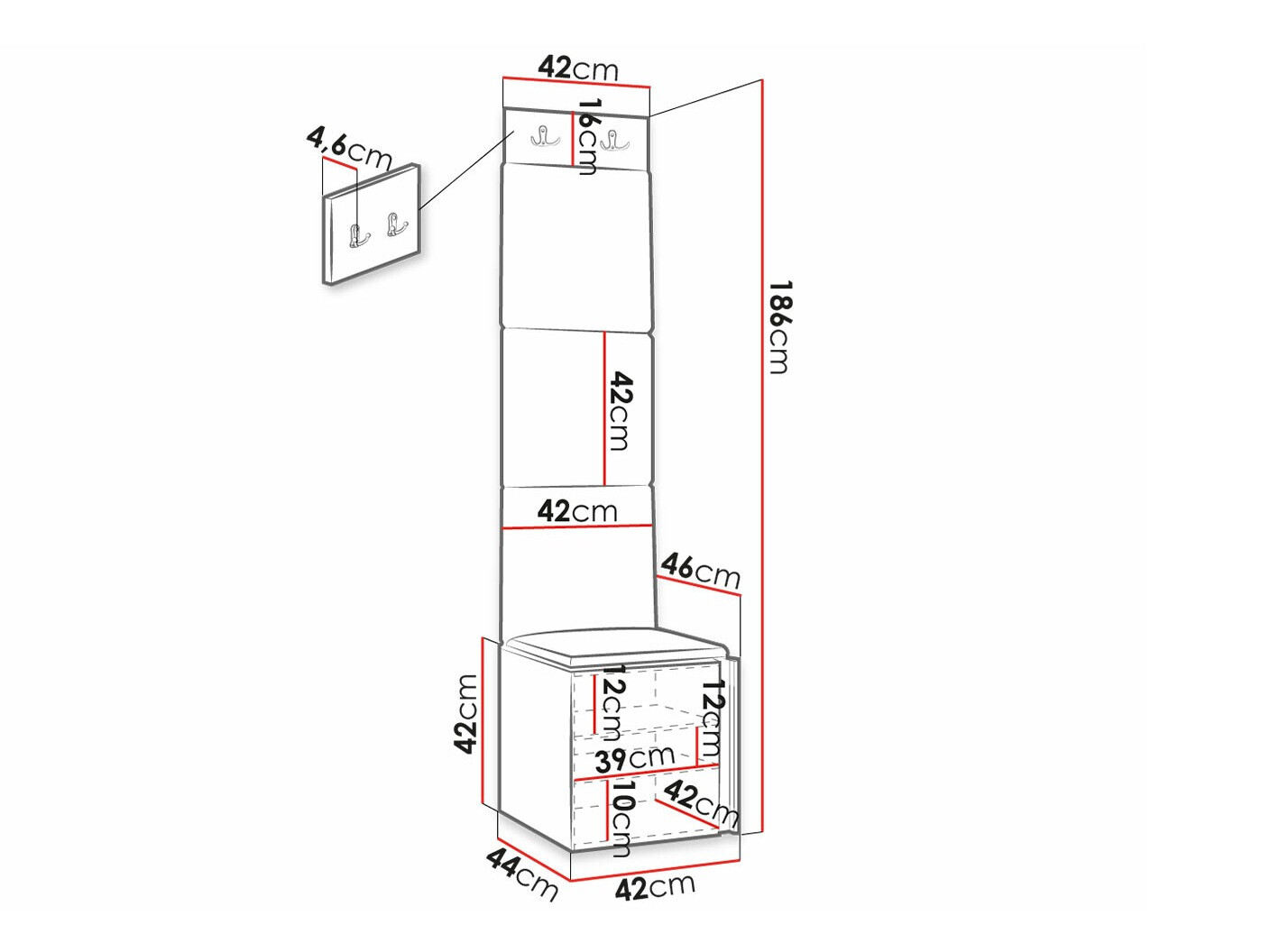 Priekšnama komplekts Hartford 378 (Melns)