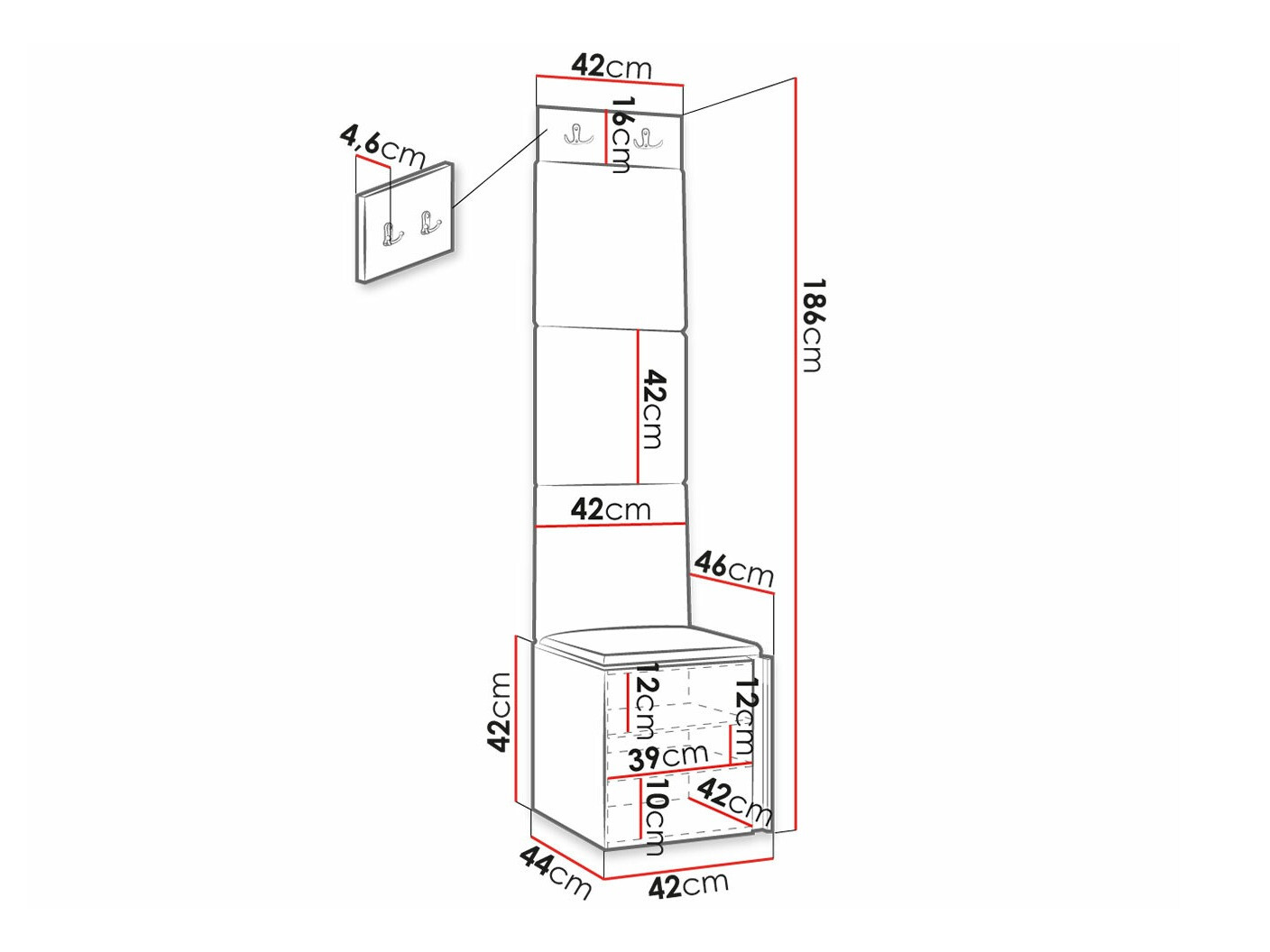 Priekšnama komplekts Hartford 378 (Melns)