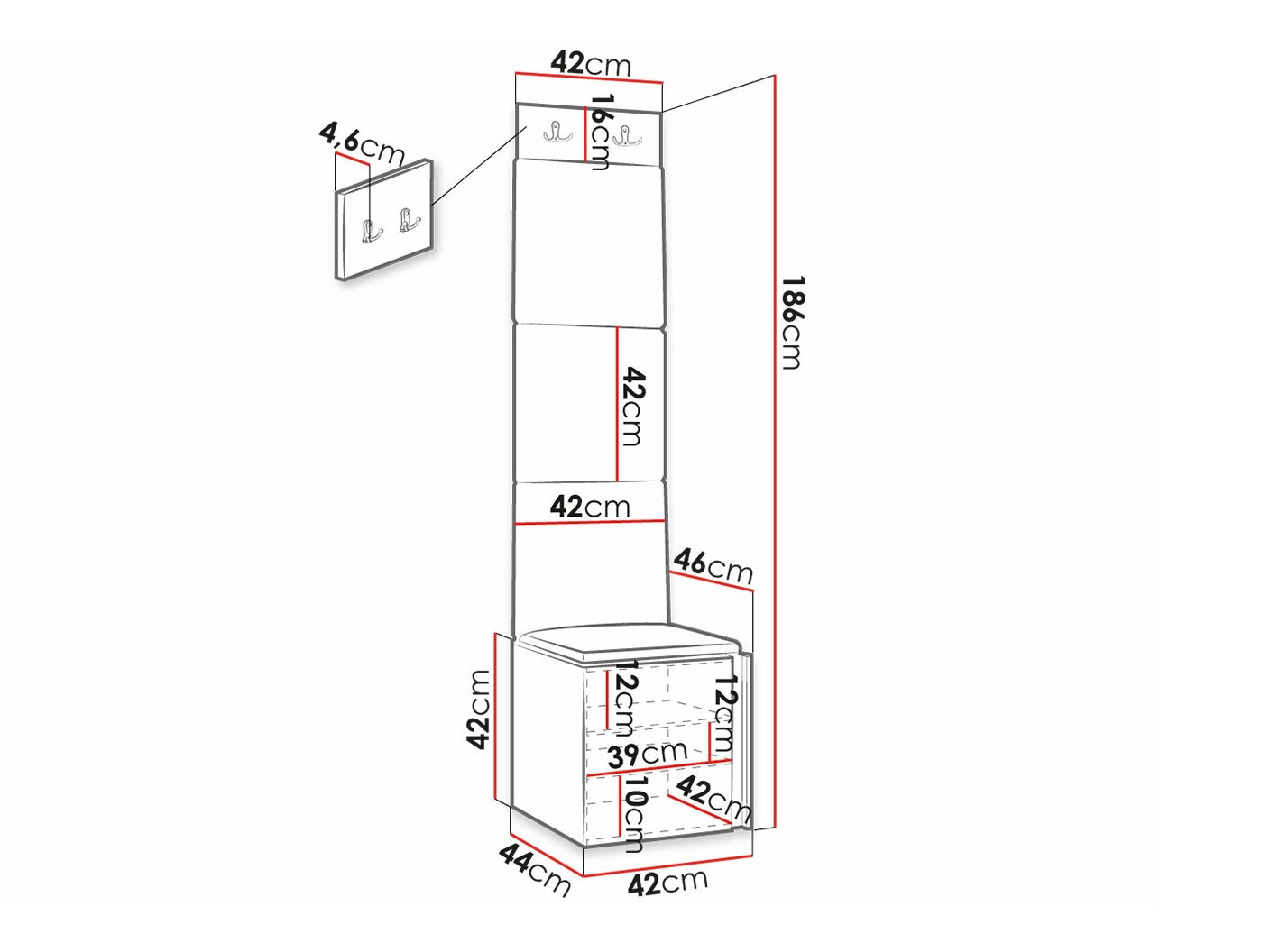 Прихожая Hartford 378 (Чёрный)