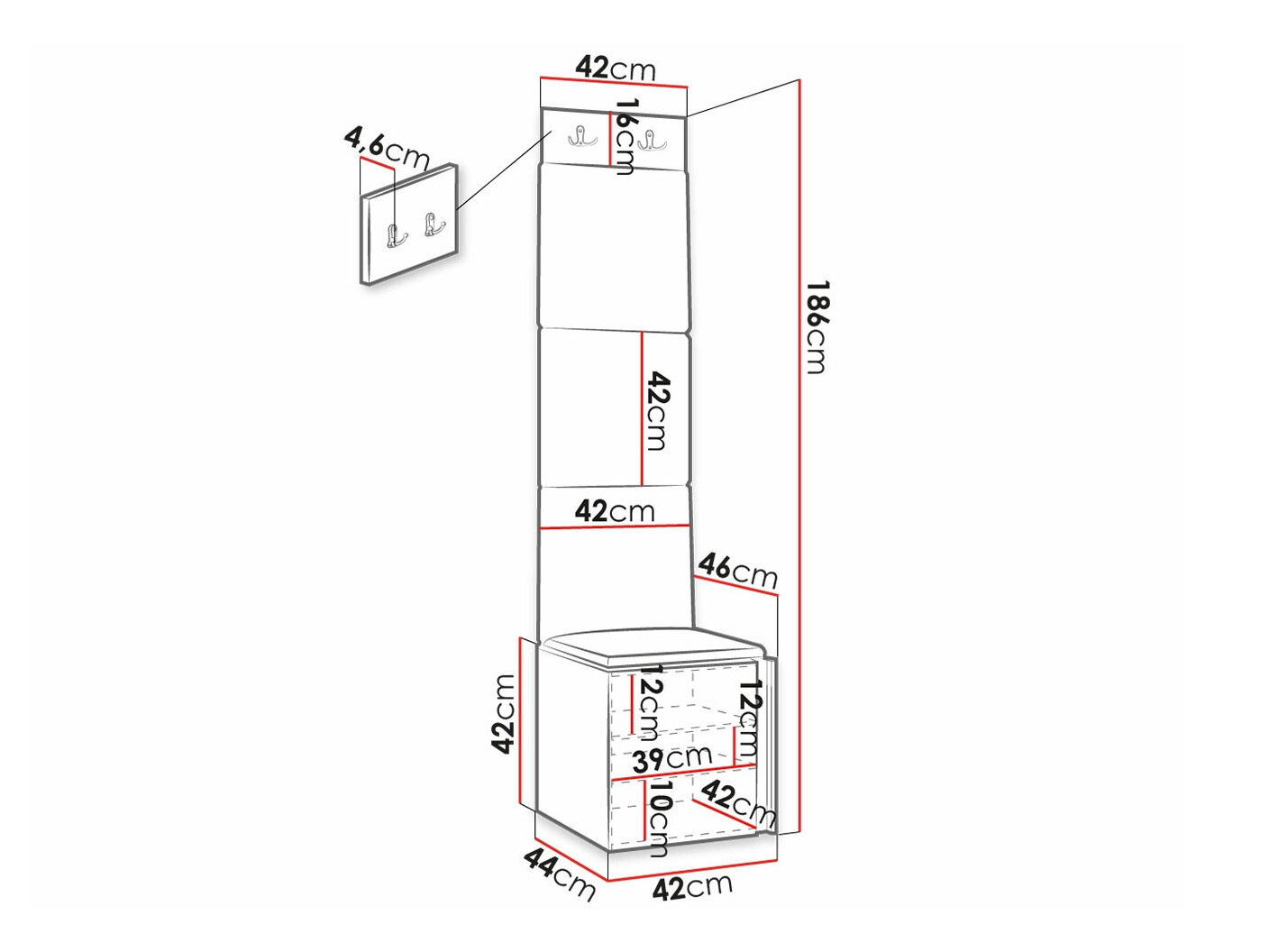 Прихожая Hartford 378 (Чёрный)