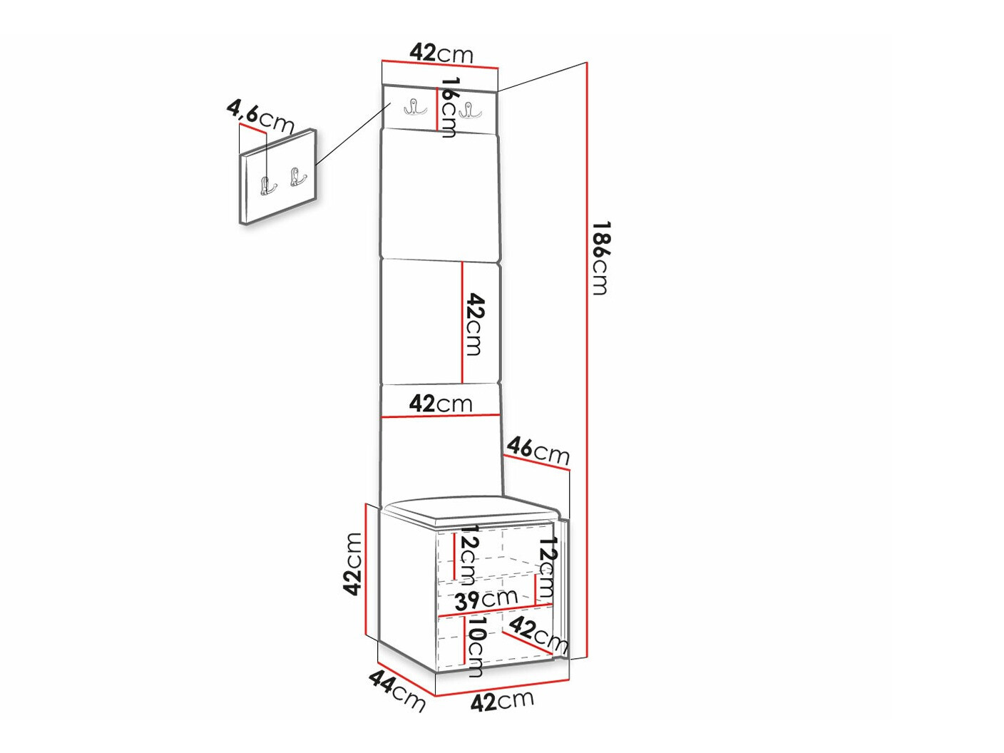 Прихожая Hartford 378 (Чёрный)
