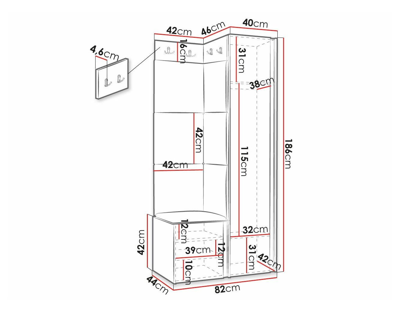 Priekšnama komplekts Hartford 381 (Balts)