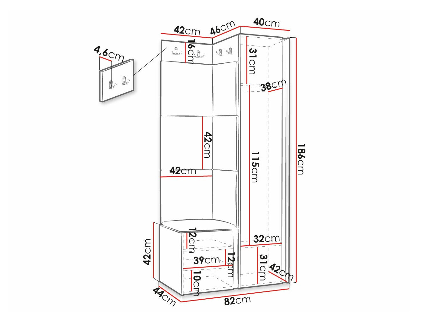 Priekšnama komplekts Hartford 381 (Balts)