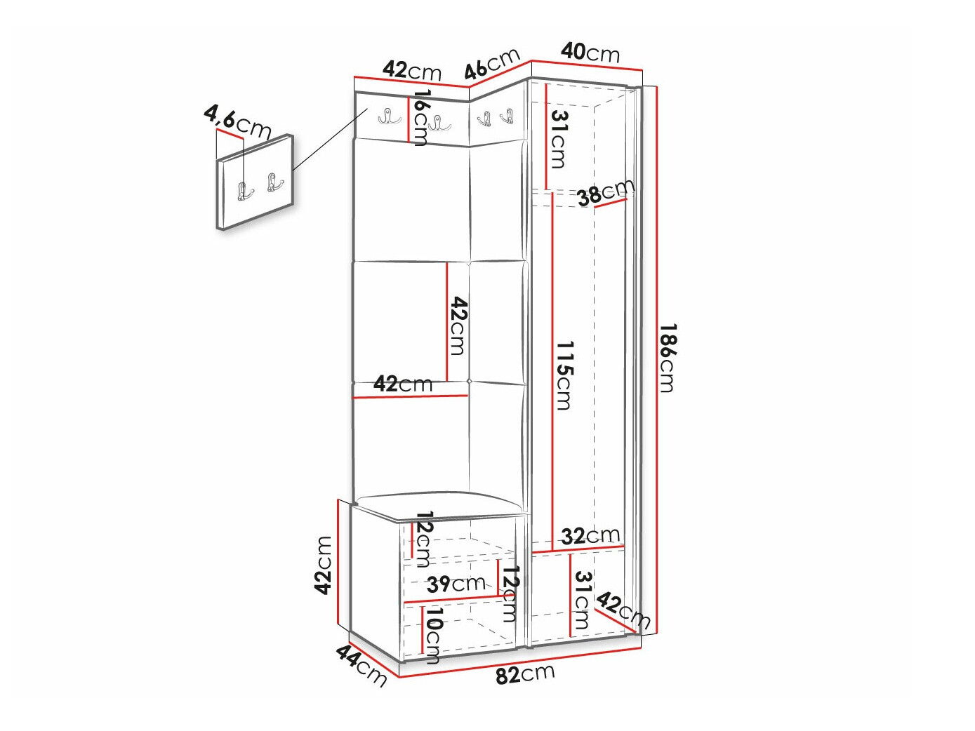 Priekšnama komplekts Hartford 381 (Melns)