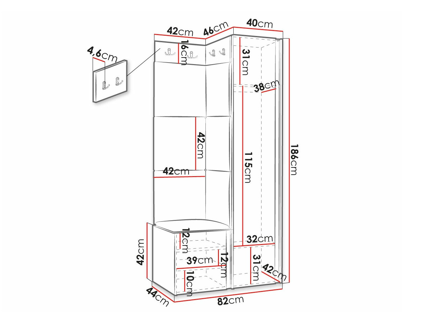 Priekšnama komplekts Hartford 381 (Melns)