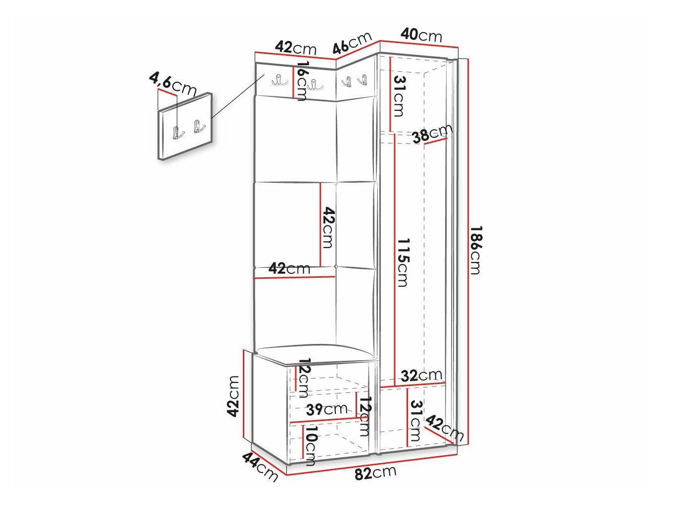 Прихожая Hartford 381 (Белый)