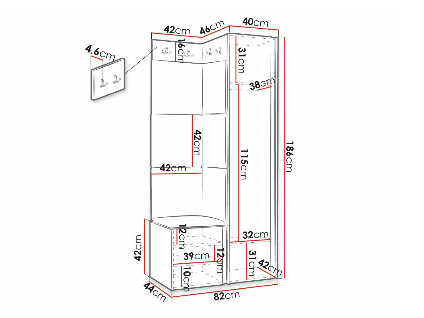 Прихожая Hartford 381 (Чёрный)