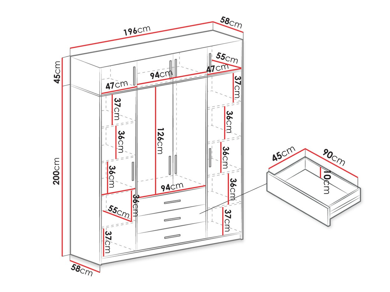 Шкаф Dortivu 147 (Графит)