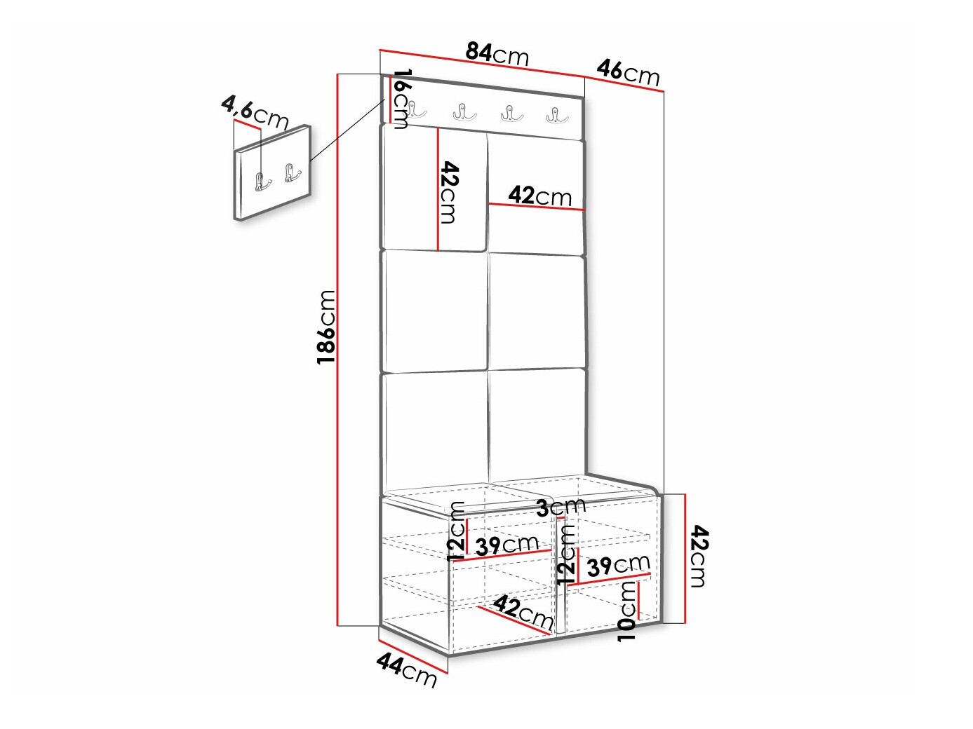 Priekšnama komplekts Hartford 383 (Balts)