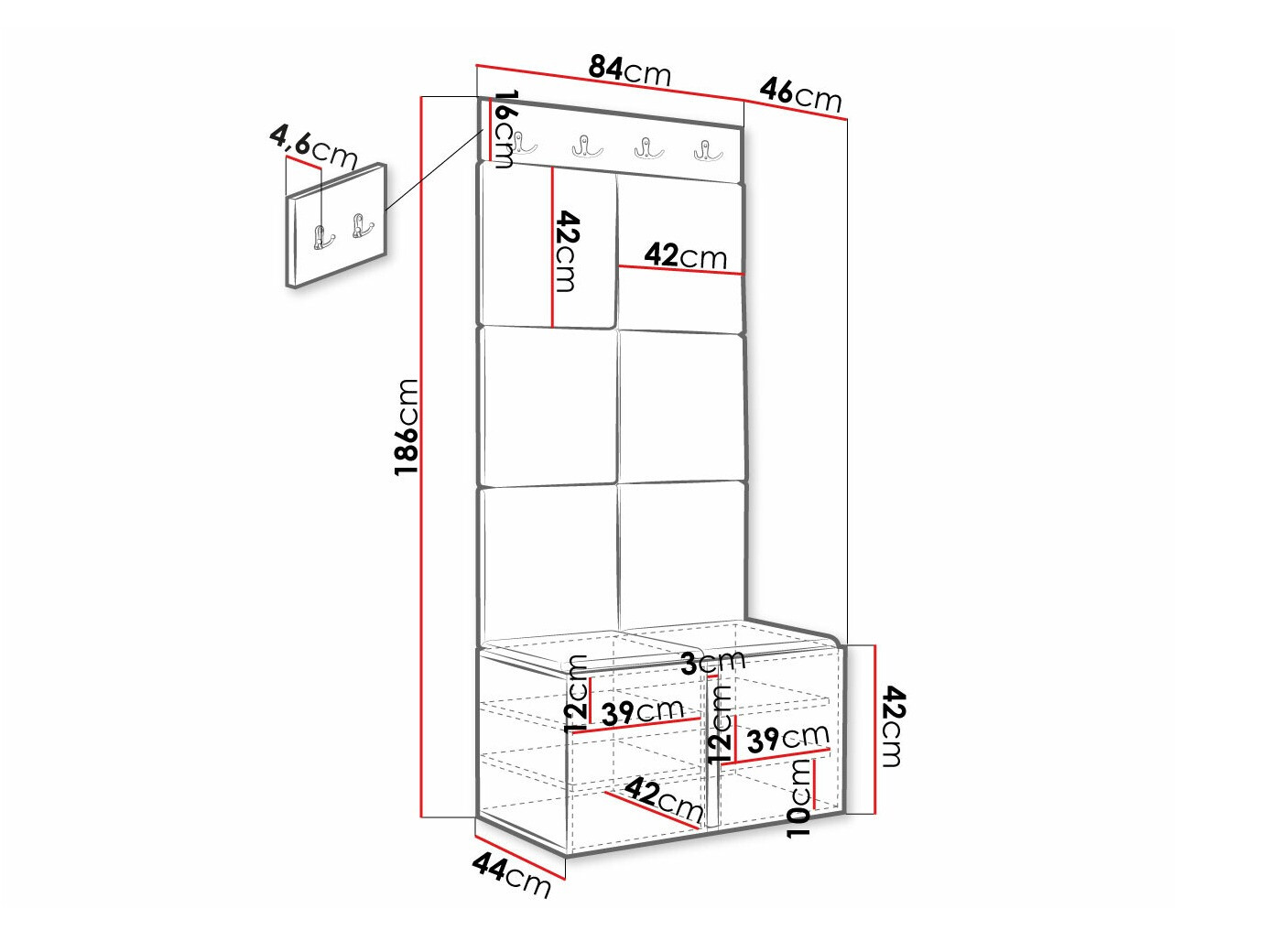 Priekšnama komplekts Hartford 383 (Balts)