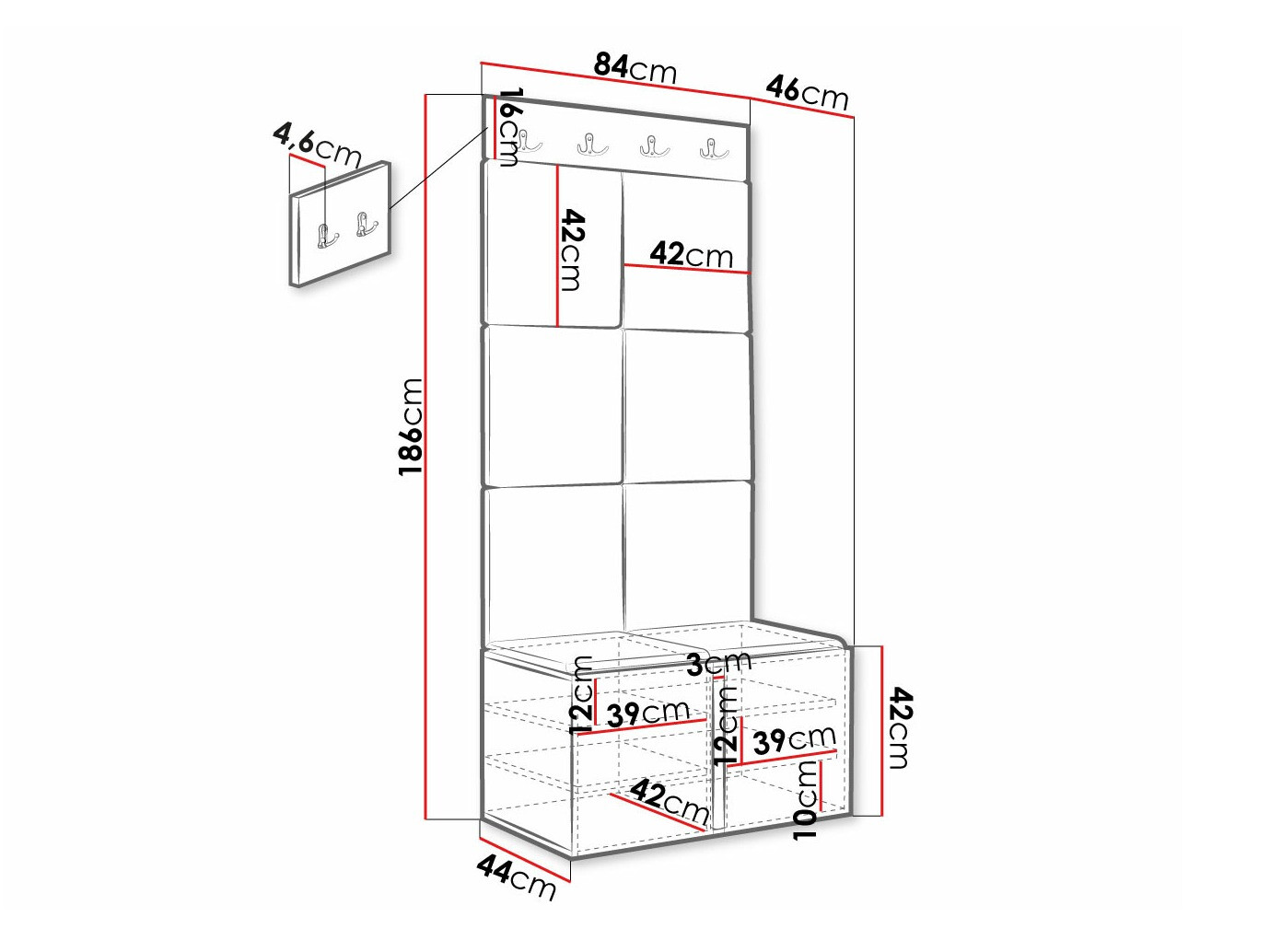 Priekšnama komplekts Hartford 383 (Balts)