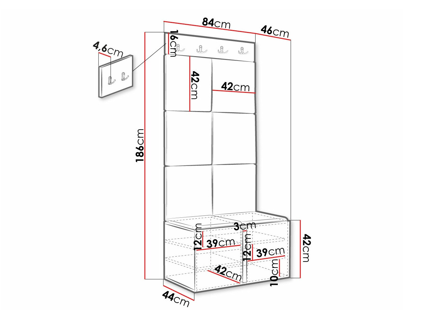 Priekšnama komplekts Hartford 383 (Balts)
