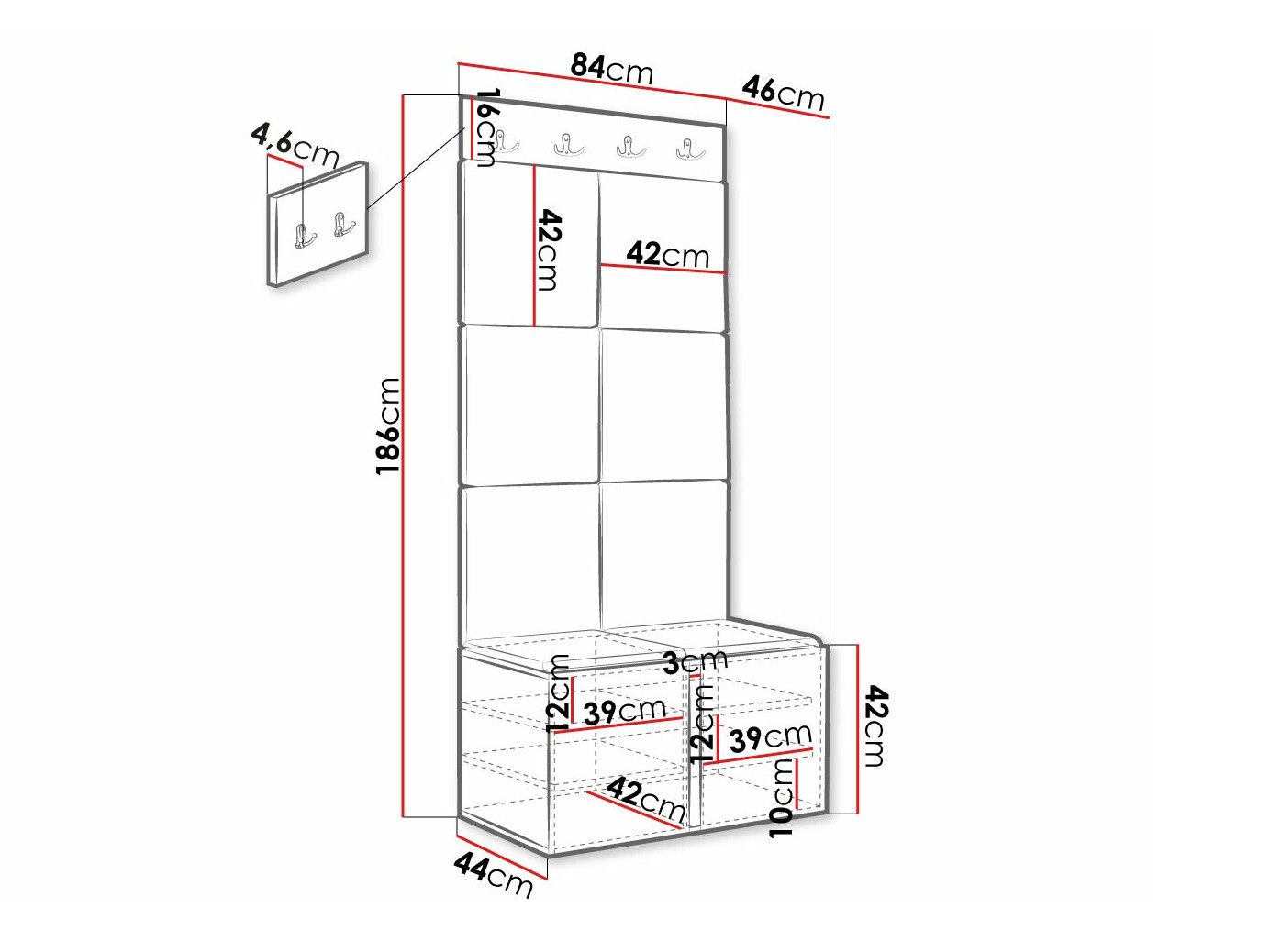 Priekšnama komplekts Hartford 383 (Melns)