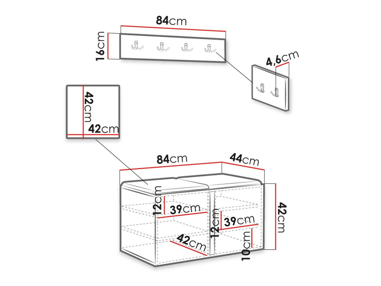 Priekšnama komplekts Hartford 384 (Balts)