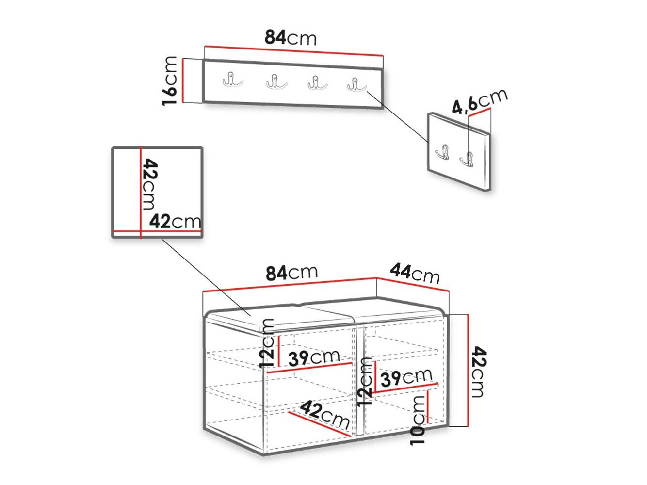 Priekšnama komplekts Hartford 384 (Melns)