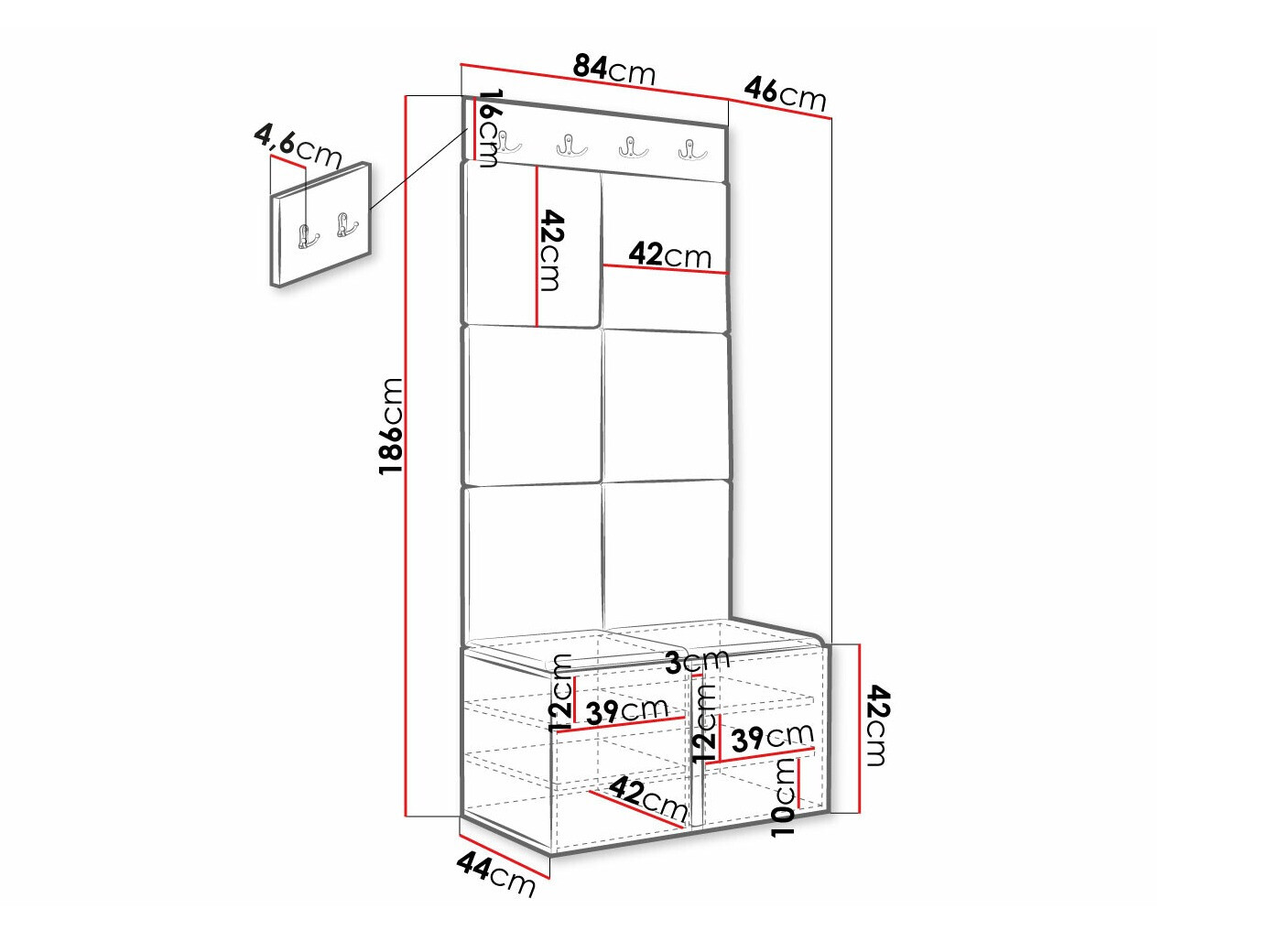 Прихожая Hartford 383 (Чёрный)