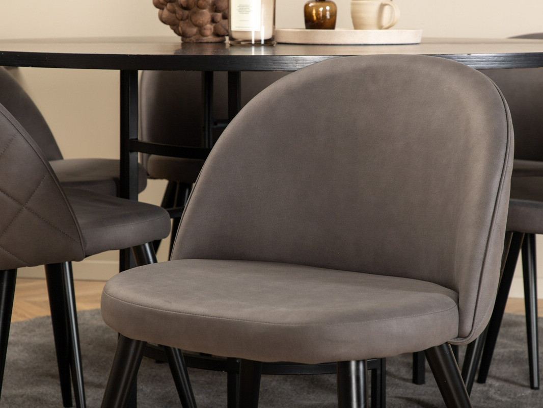 Ēdamistabas komplekts Dallas 2387 (Melns + Pelēks)