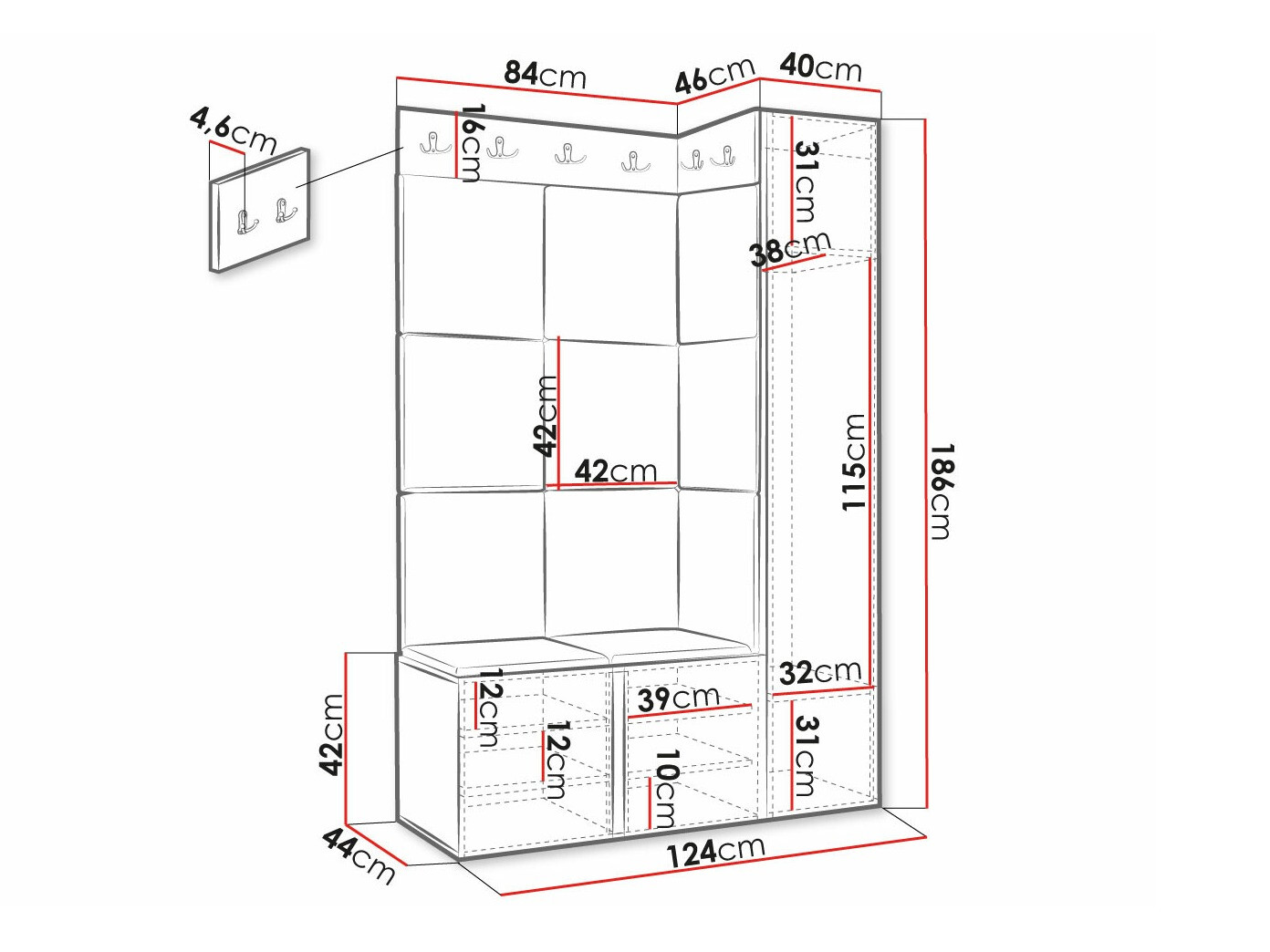Priekšnama komplekts Hartford 385 (Melns)